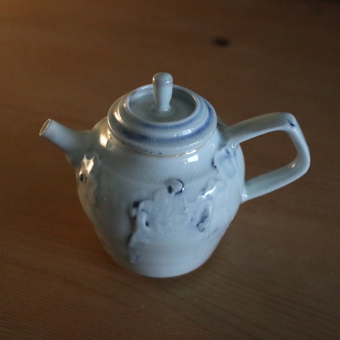 玄白・柴烧壶 260 cc - 茶具/茶杯 - 瓷 白色
