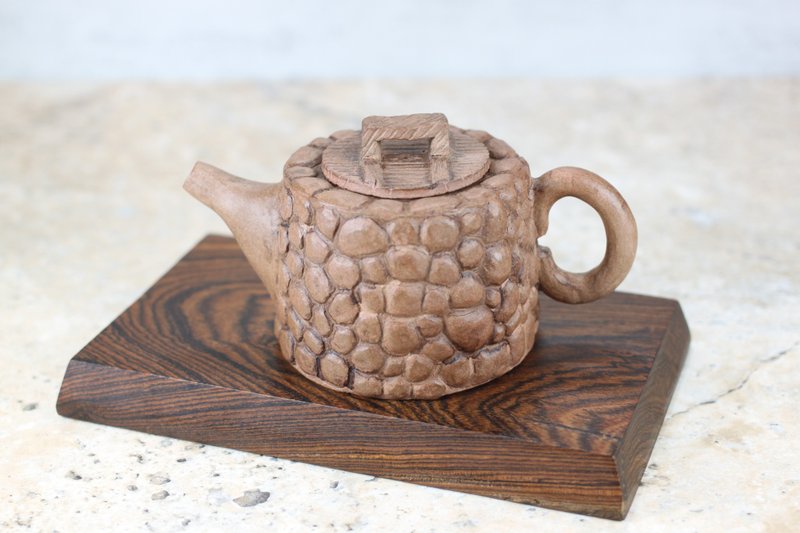 【沐春生活】乡井 纯手捏壶 陶作家叶佳佩纯手工制 240ml - 茶具/茶杯 - 陶 
