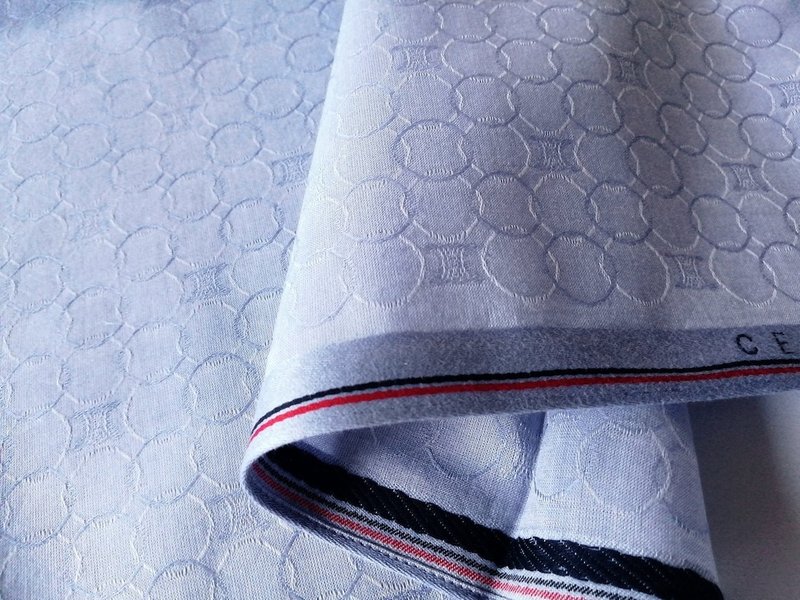 Celine 古着手帕 蓝色标志图案 19.5 x 19 英寸 - 手帕/方巾 - 棉．麻 蓝色