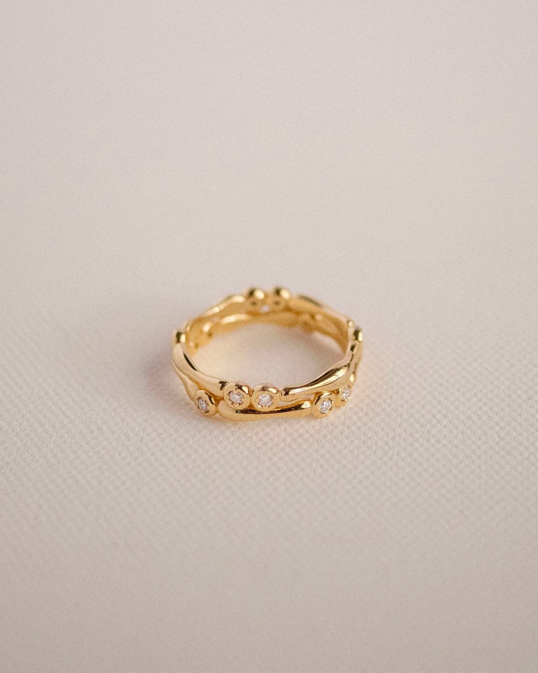 【新品】Ori │ 果穗 纯银戒指 轻珠宝 - 戒指 - 纯银 金色