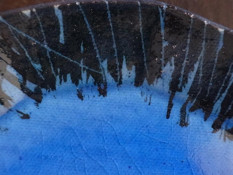 Blue 釉草 statement cake dish (6 Sunsara) - 耳环/耳夹 - 其他金属 