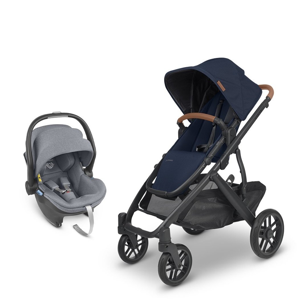 台湾宅配【UPPAbaby】【推车提篮组合】VISTA V2海军蓝+蓝灰提篮 - 婴儿车/手推车 - 其他材质 蓝色