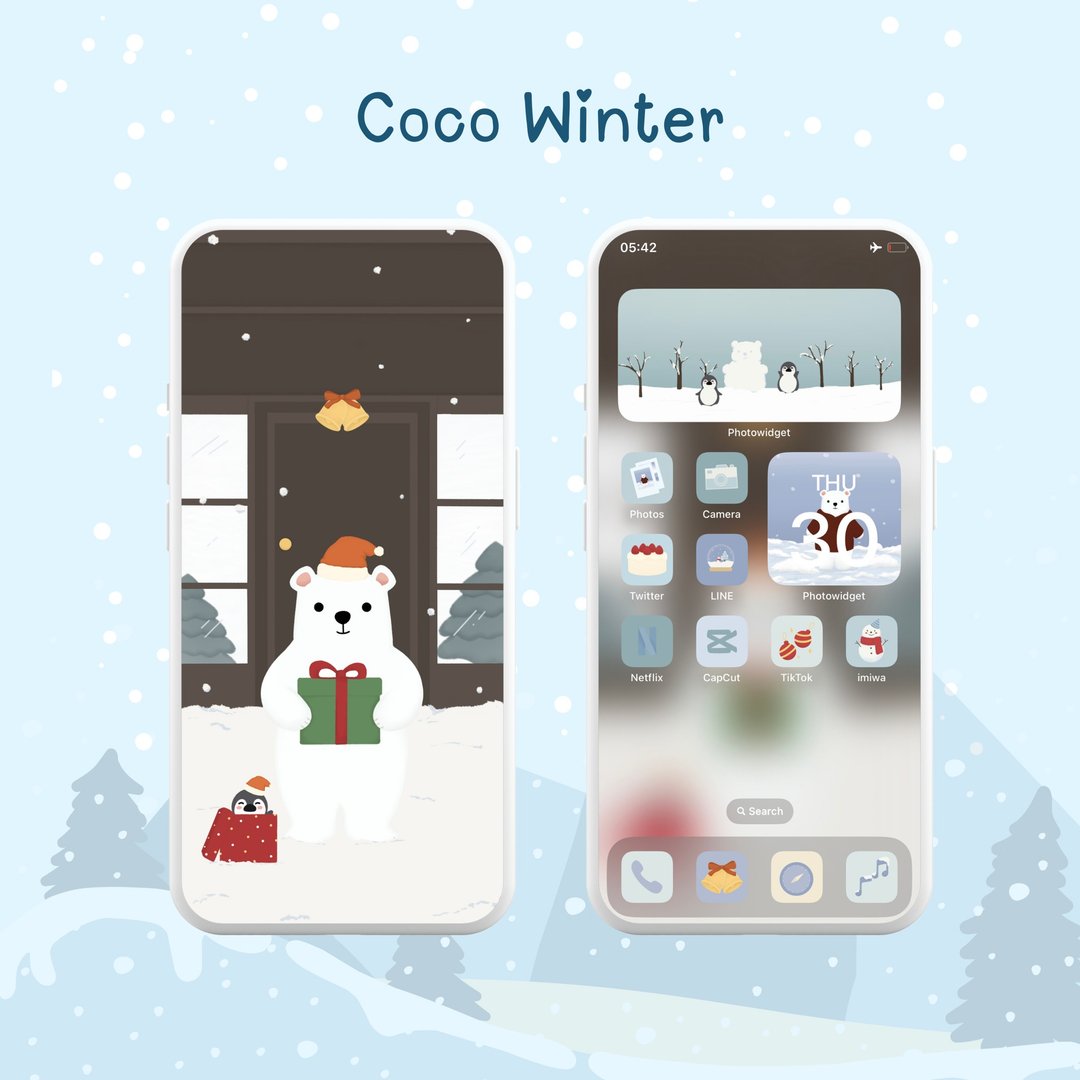 可可熊冬天 - 电脑手机桌布/贴图/App 图示 - 其他材质 