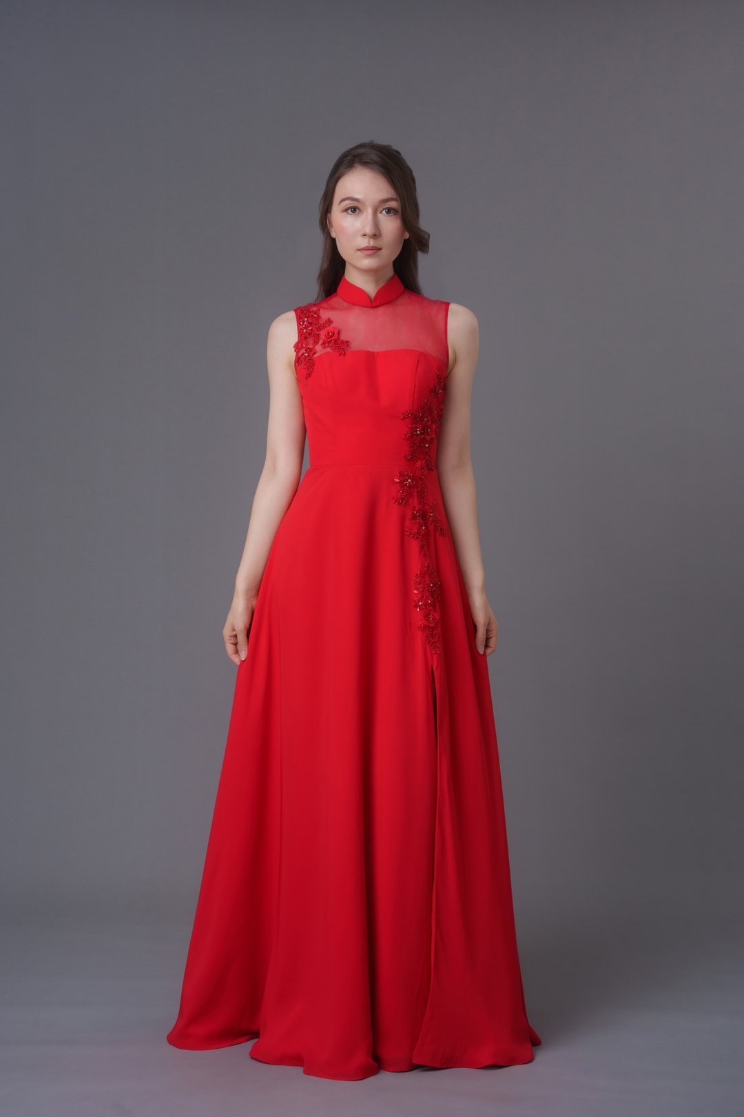 红色Iris A-Line 新娘旗袍礼 | 晚装礼服 - 旗袍 - 其他材质 红色