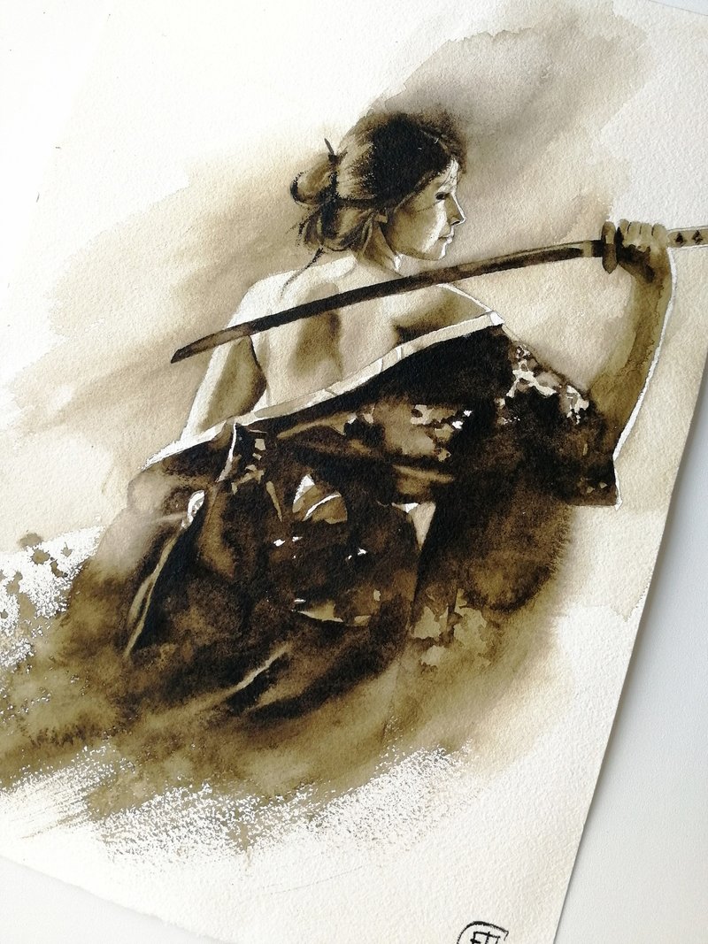 海报 原创绘画 水彩 - 海报/装饰画/版画 - 纸 咖啡色