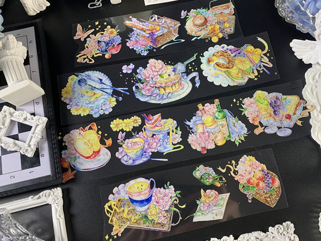 輕飄飄的時間 野餐日和 PET 纸胶带 鐳射銀 - 纸胶带 - 塑料 多色