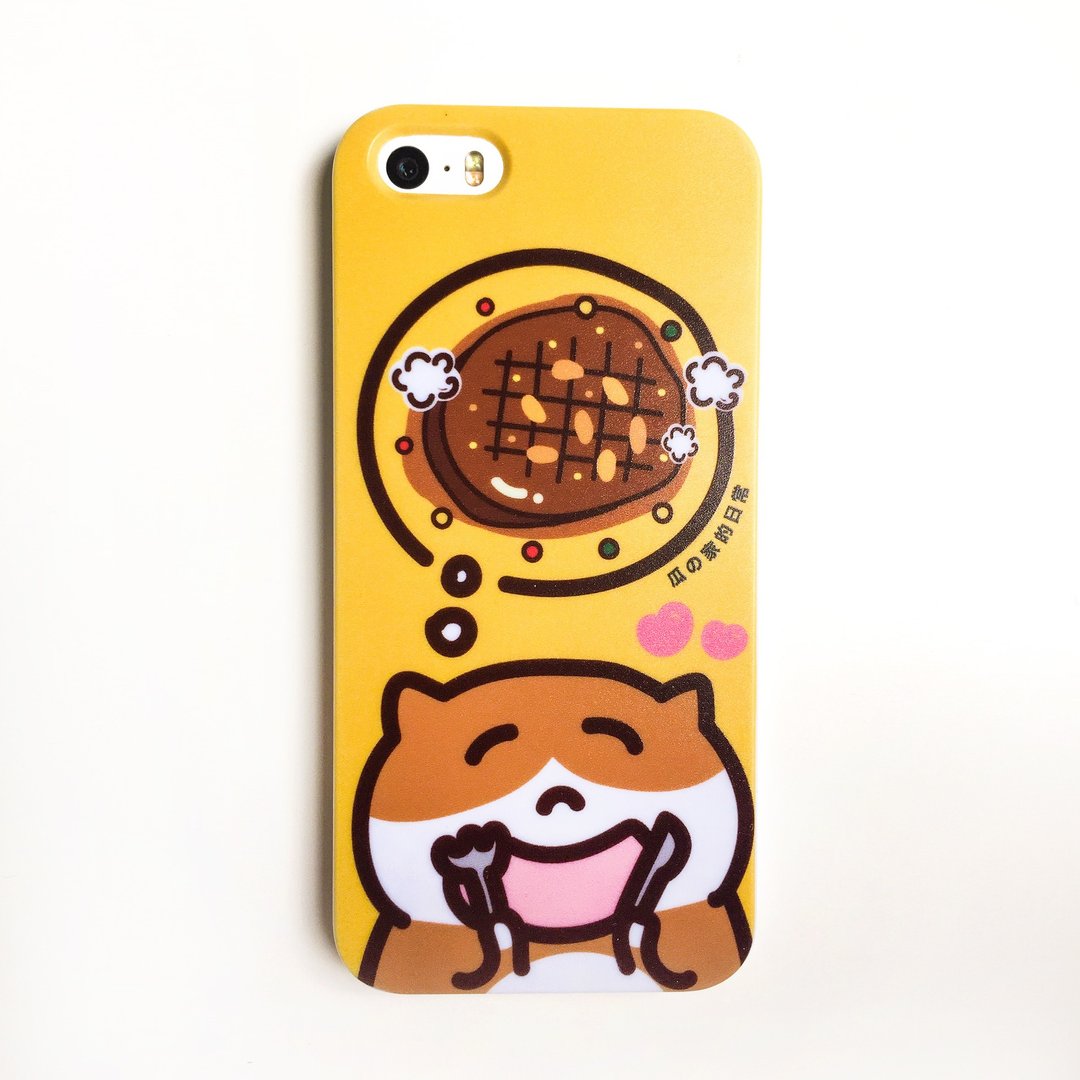 吃牛排の猫 手机壳 ( IPHONE HTC 三星 SONY)  Steak phone case - 手机壳/手机套 - 塑料 黄色