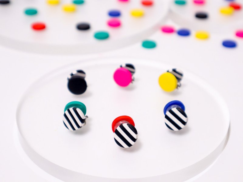 Dress-up ear cuff reversible 4way / 71 - 耳环/耳夹 - 粘土 多色