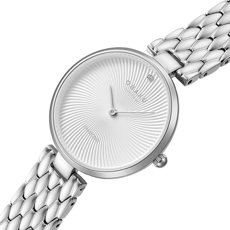 OBAKU 涡旋几何经典腕表-银X白-V256LXCISC-33mm - 女表 - 不锈钢 多色
