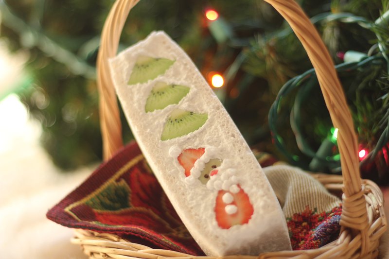 收纳袋　圣诞水果三明治　长款 - 化妆包/杂物包 - 树脂 白色