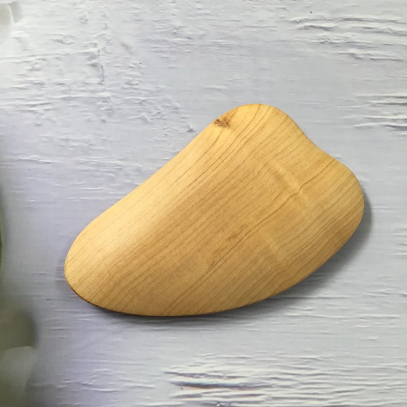 台湾桧木脸部按摩刮痧板 编号F19 - 脸部按摩/清洁工具 - 木头 咖啡色