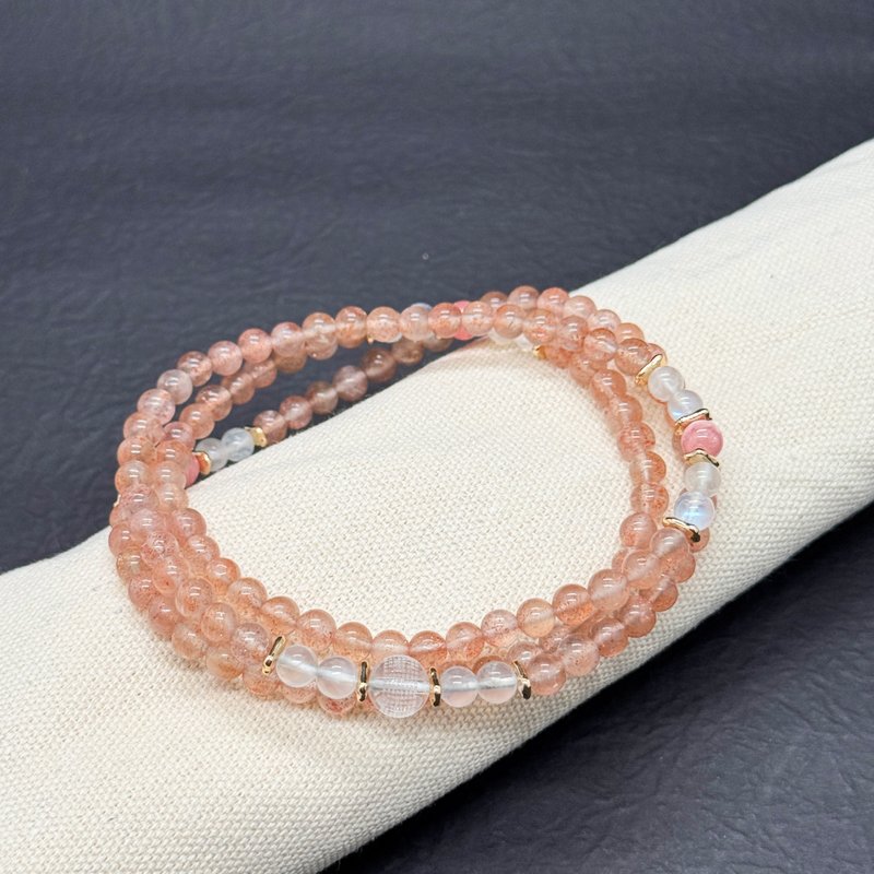 Zen | 108念珠 108 Beads 太阳石 月亮石 红纹石 心经(白水晶) - 手链/手环 - 水晶 