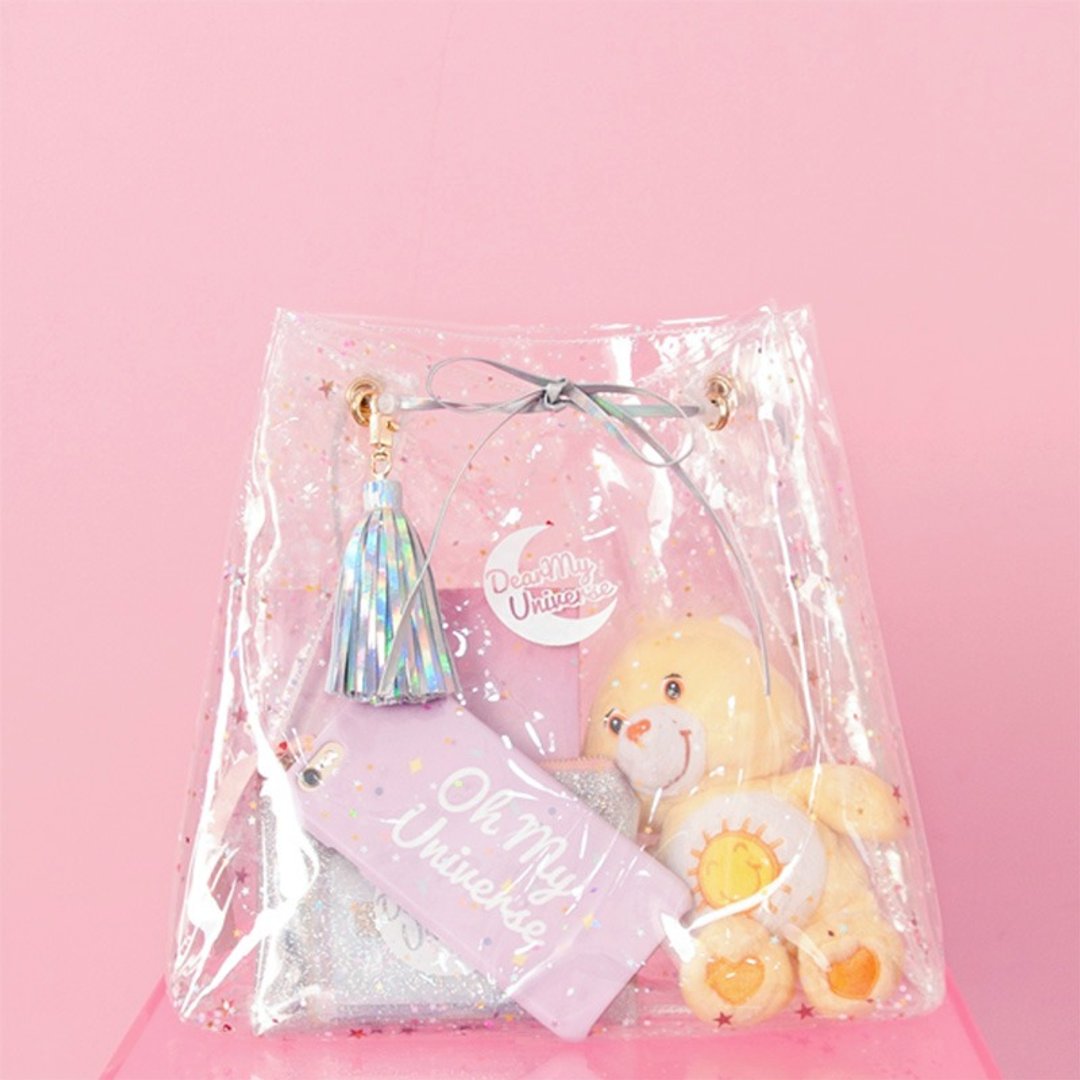 Dear My Universe Candy clear bag - 侧背包/斜挎包 - 塑料 粉红色