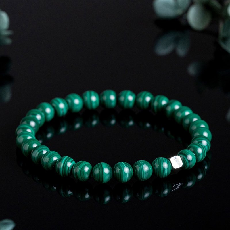 孔雀石 | 天然能量手串 | 6.0-7.0mm - 手链/手环 - 水晶 绿色
