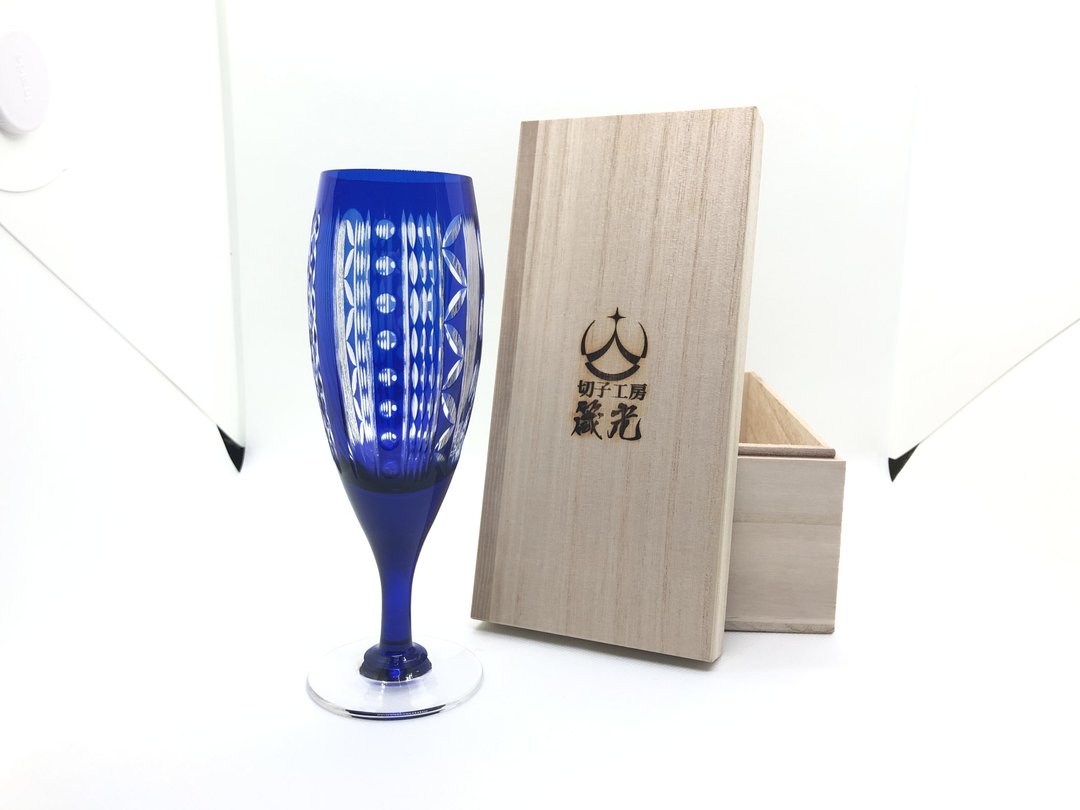 Multi-pattern flute champagne glass - 酒杯/酒器 - 玻璃 蓝色