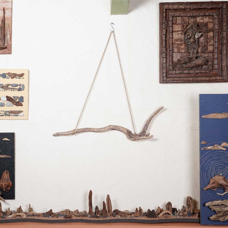 浮木树枝壁挂展示、浮木独特的壁挂艺术、用于墙壁装饰的浮木、高品质浮木材料、壁挂装饰树枝、浮木艺术装饰树枝、浮木树枝配件衣架 51 - 衣架/挂勾 - 木头 咖啡色