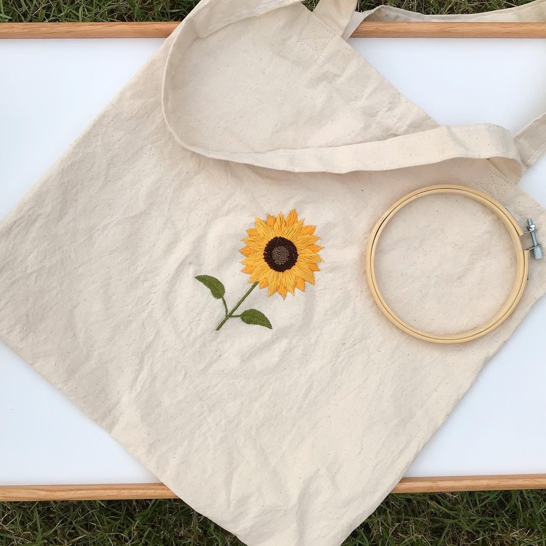 Sunflower shoping bag - 公文包/医生包 - 绣线 