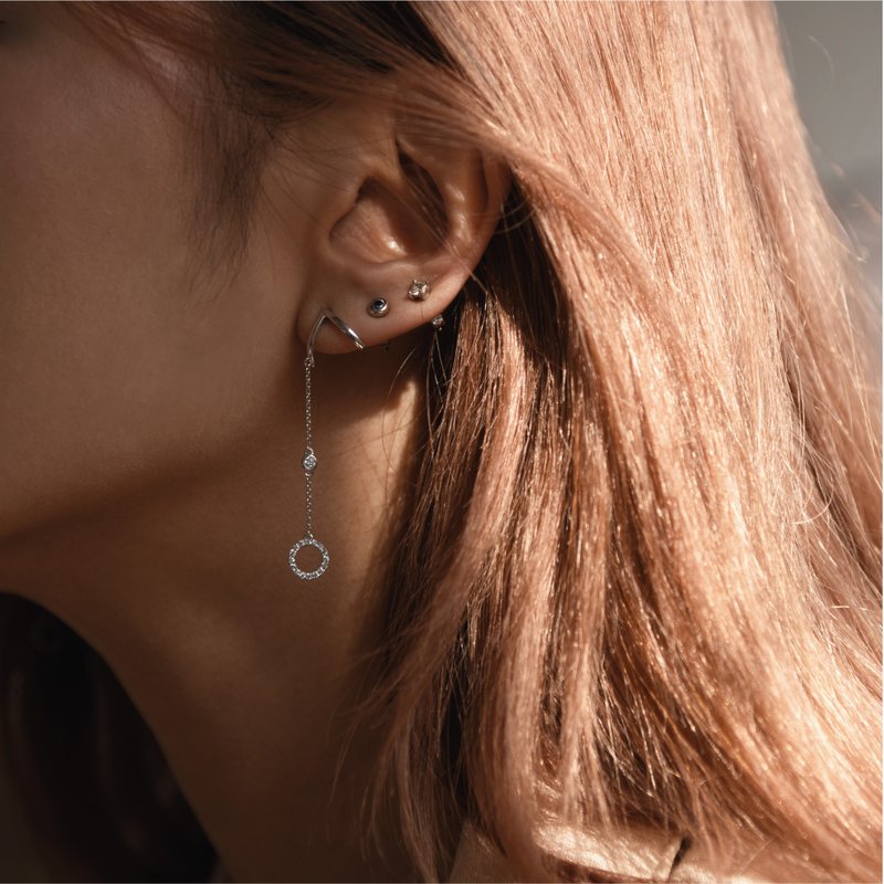 Iridescent 18k钻石耳环 - 耳环/耳夹 - 钻石 白色