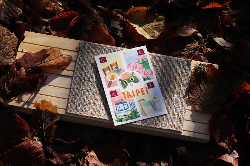 猫咪城市系列－台北 - 卡片/明信片 - 纸 白色