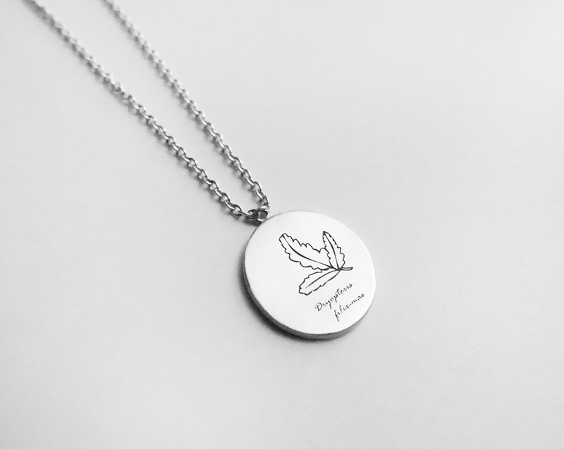 植物图鉴-鳞毛蕨 - 项链 - 纯银 银色