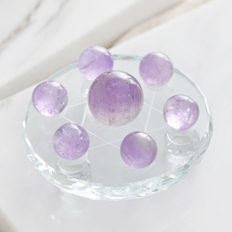 天然紫水晶七星阵8cm(含开光)开智慧、助学业、招贵人、招财运 - 摆饰 - 水晶 紫色