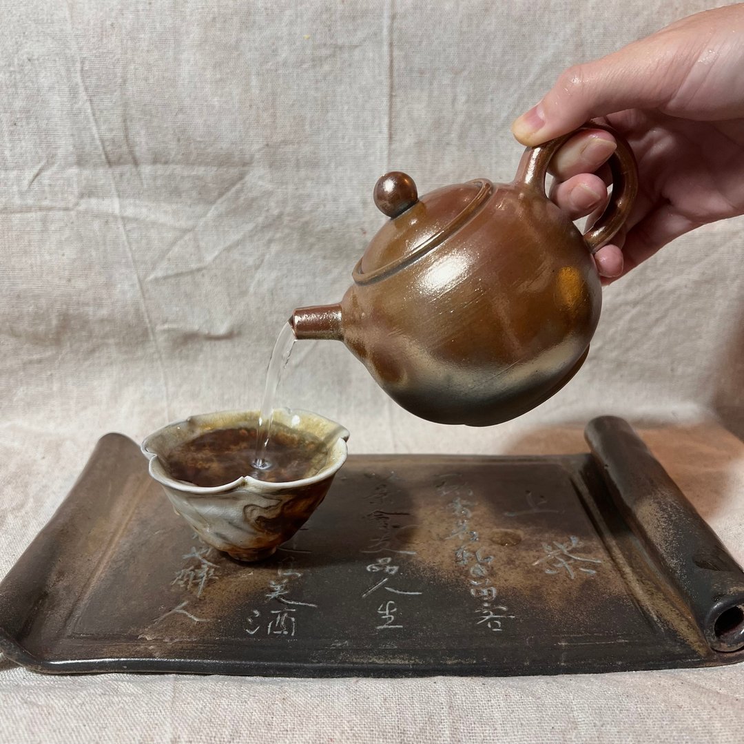 柴烧紫玫瑰金彩正把茶壶 / 柴烧茶具  / 小平凡手作 - 茶具/茶杯 - 陶 