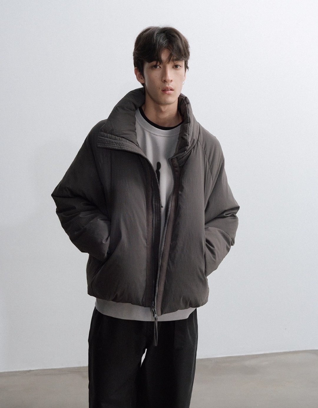 日系复古 90白鸭绒羽绒服 加厚保暖羽绒外套 - 男装外套 - 其他材质 灰色