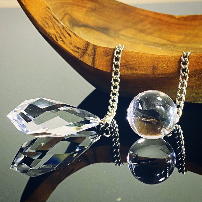 PD046喜馬拉雅白水晶手工雕刻靈擺-天使之淚 - 摆饰 - 水晶 