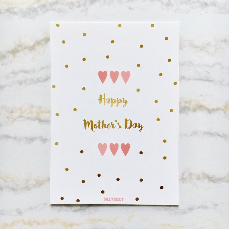 烫金母亲节爱心 卡片 明信片/卡片 - 卡片/明信片 - 纸 金色