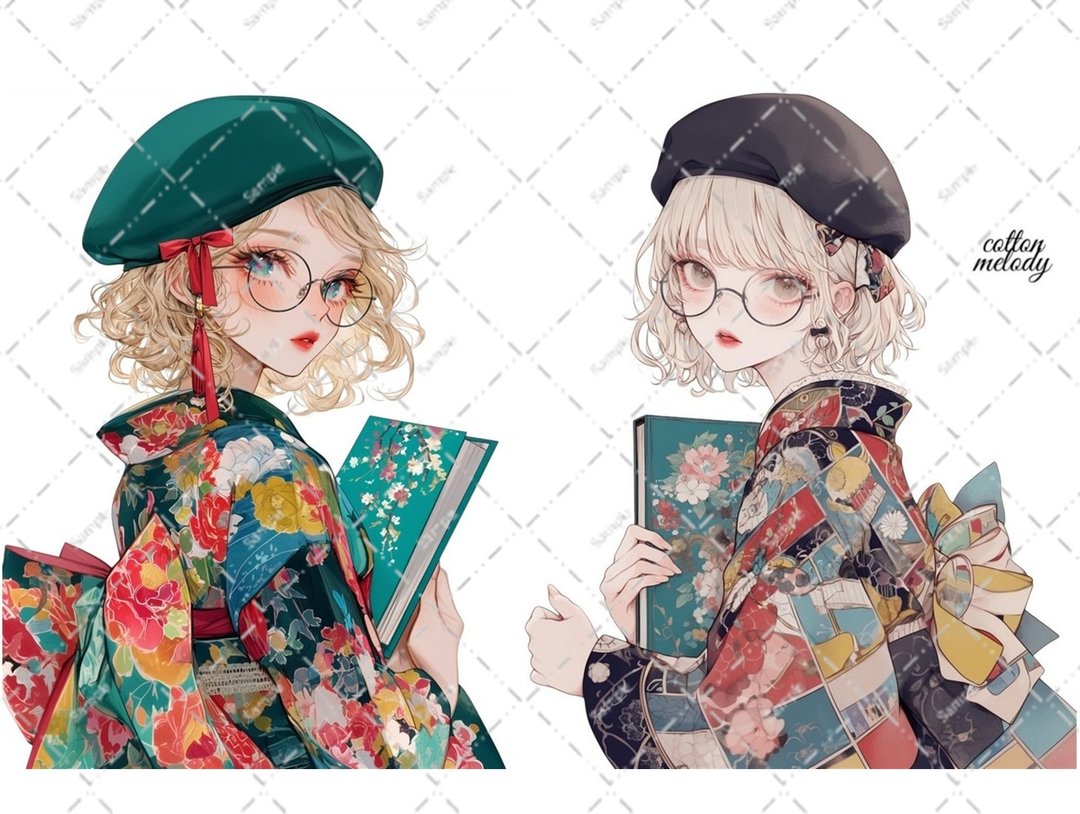 original sticker no.7648 人物贴纸 原创贴纸 人物贴纸 女孩贴纸 原创人物贴纸 - 贴纸 - 纸 