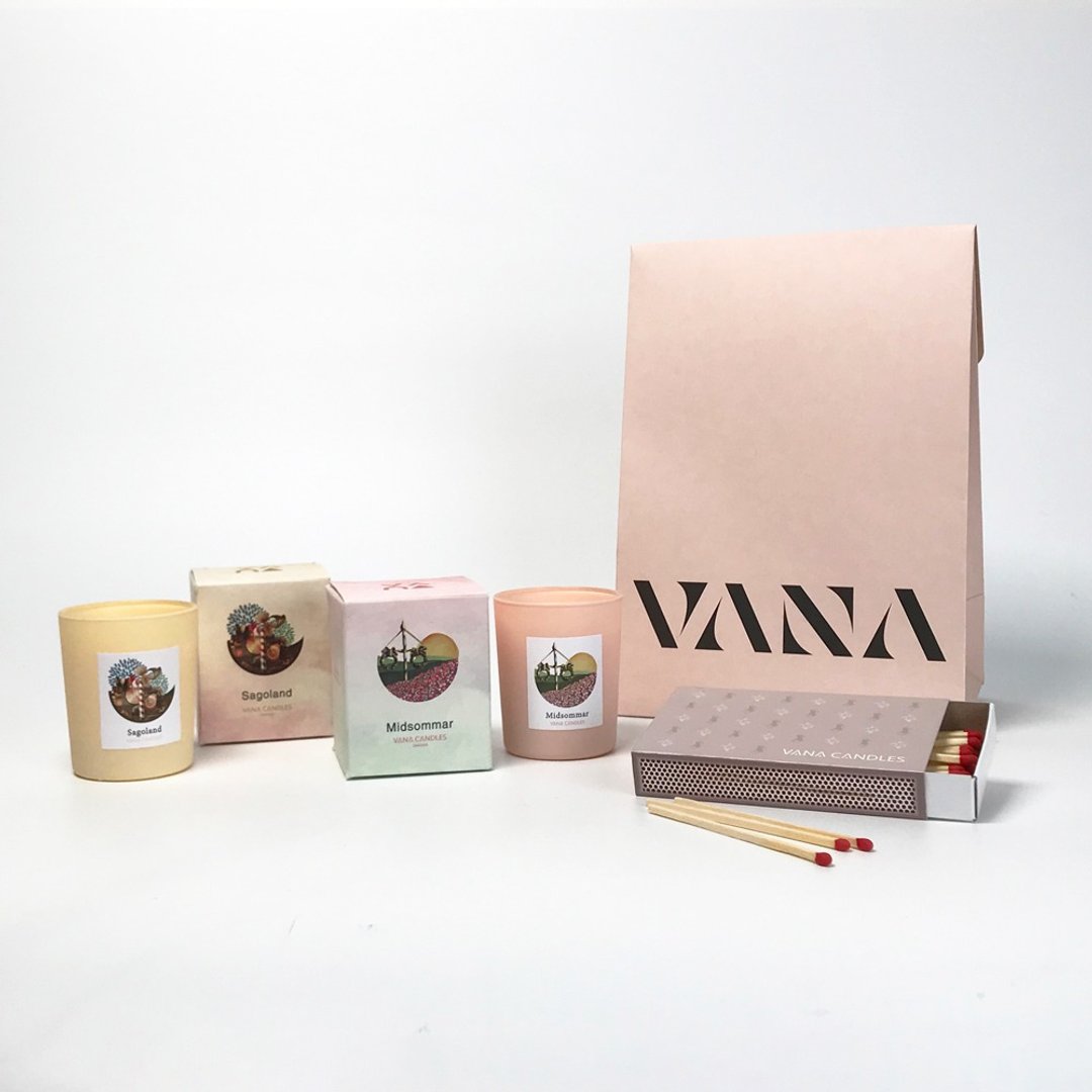 VANA 香氛蜡烛二入组-童话乐园/仲夏日间 - 蜡烛/烛台 - 蜡 粉红色