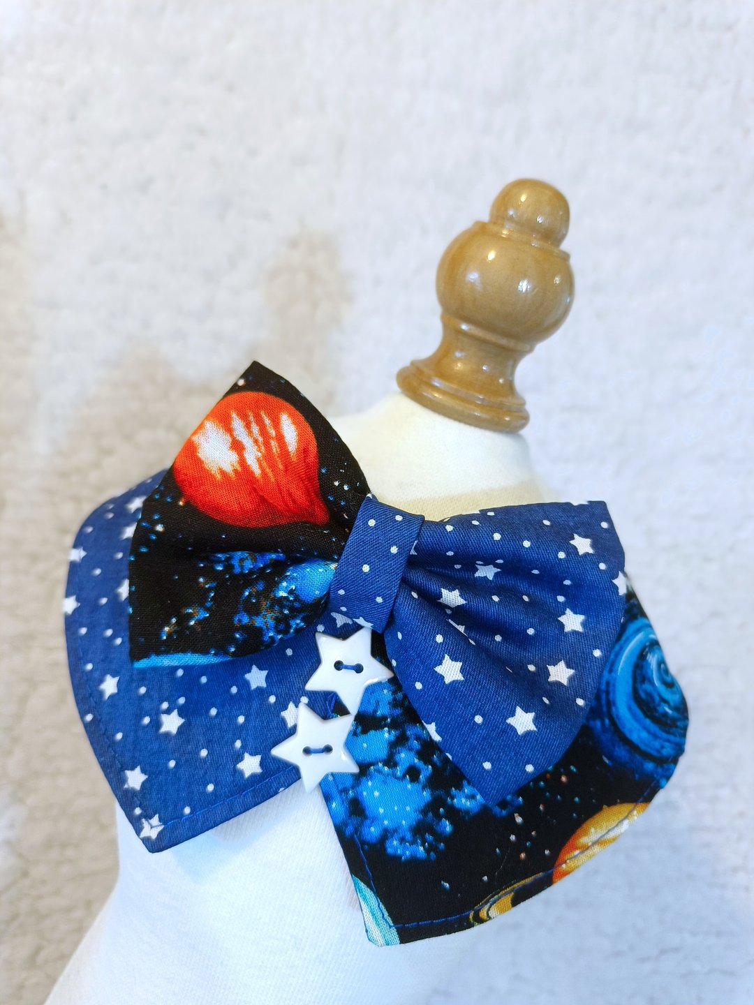 Two tone 小背心 星星 星球 煲呔造型颈饰 颈项 collar - 衣/帽 - 棉 蓝色