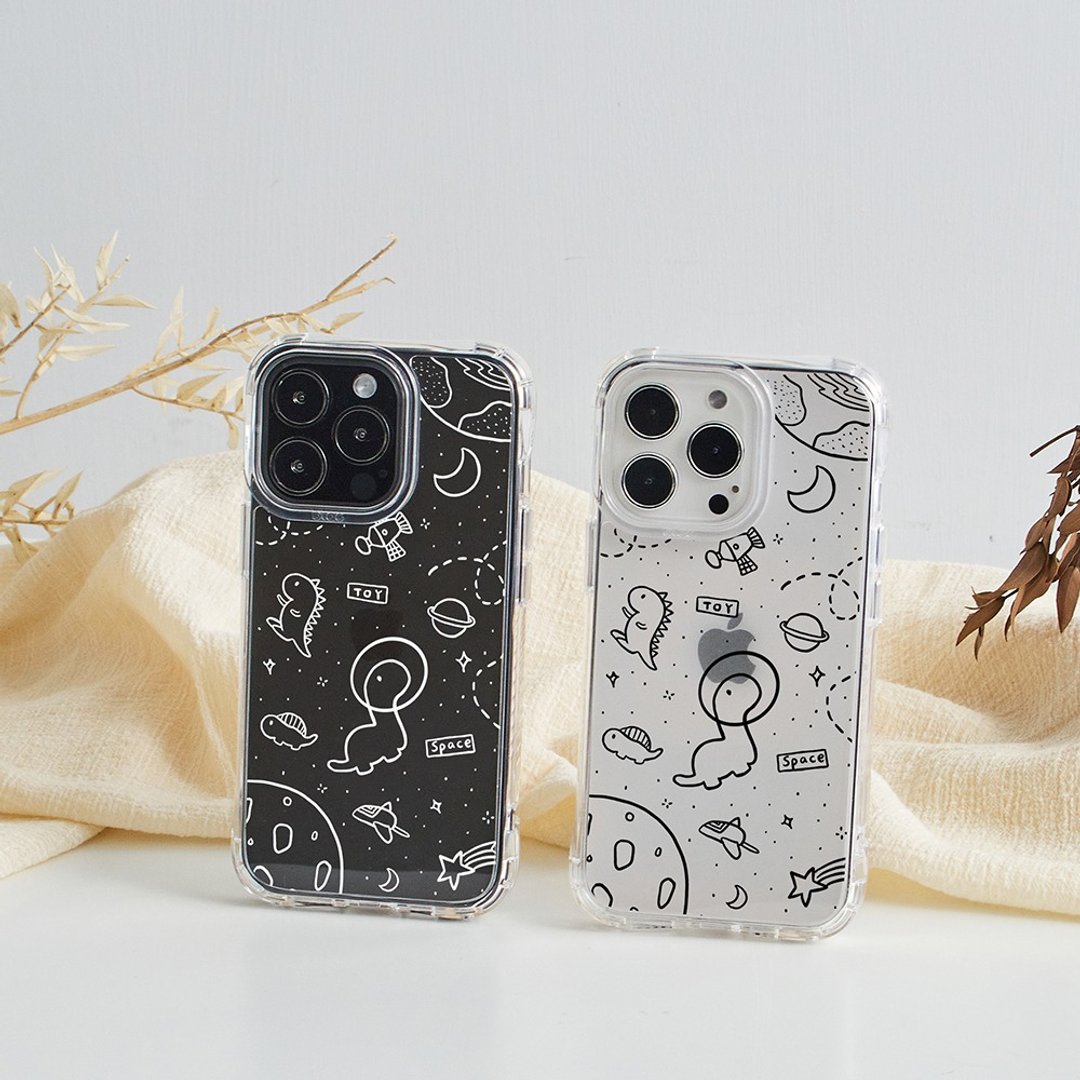 太空漫步小恐龙抗黄防摔MagSafe iPhone手机壳 - 手机壳/手机套 - 塑料 透明