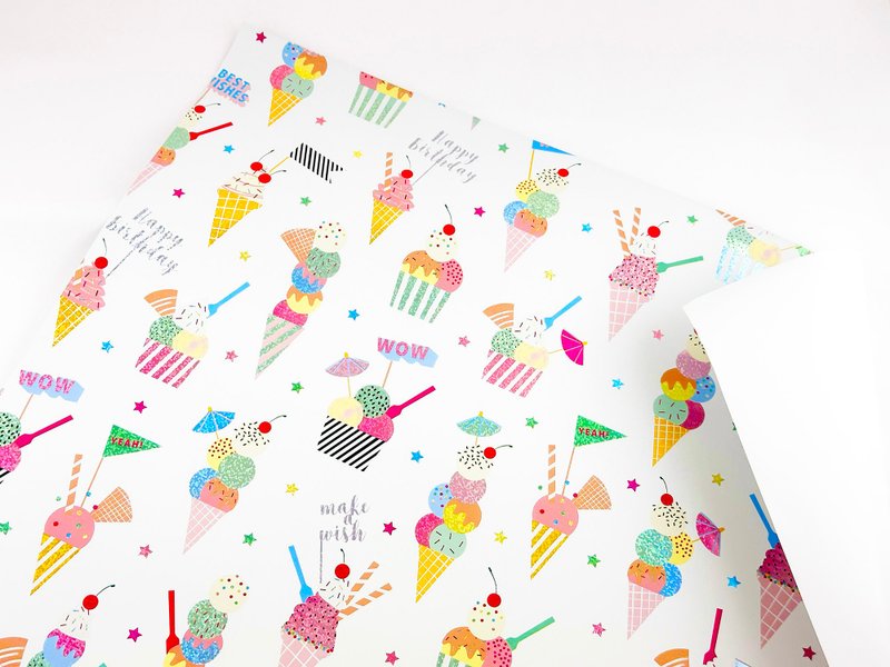 闪闪欢呼圣代甜点/彩色金箔/欧洲进口包装纸 - 包装材料 - 纸 多色