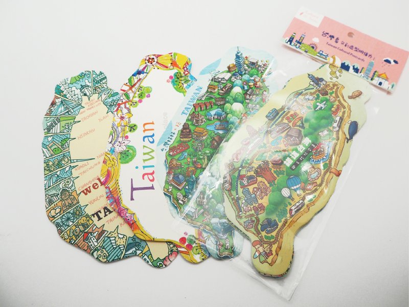 台湾岛文创明信片-四款一入 - 卡片/明信片 - 纸 