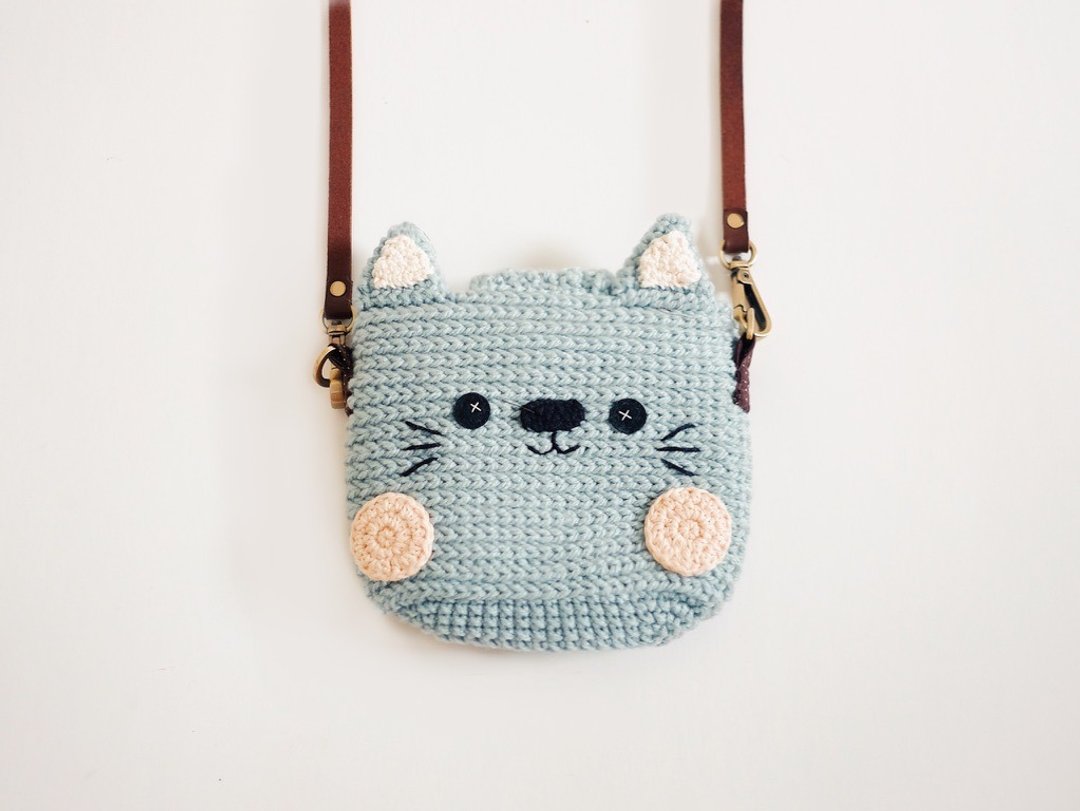 Fuji Instax Crochet Case - THE CAT | for Mini 25 / 50s / 8 / 90 / 70 / 26 / 9 - 相机 - 聚酯纤维 蓝色
