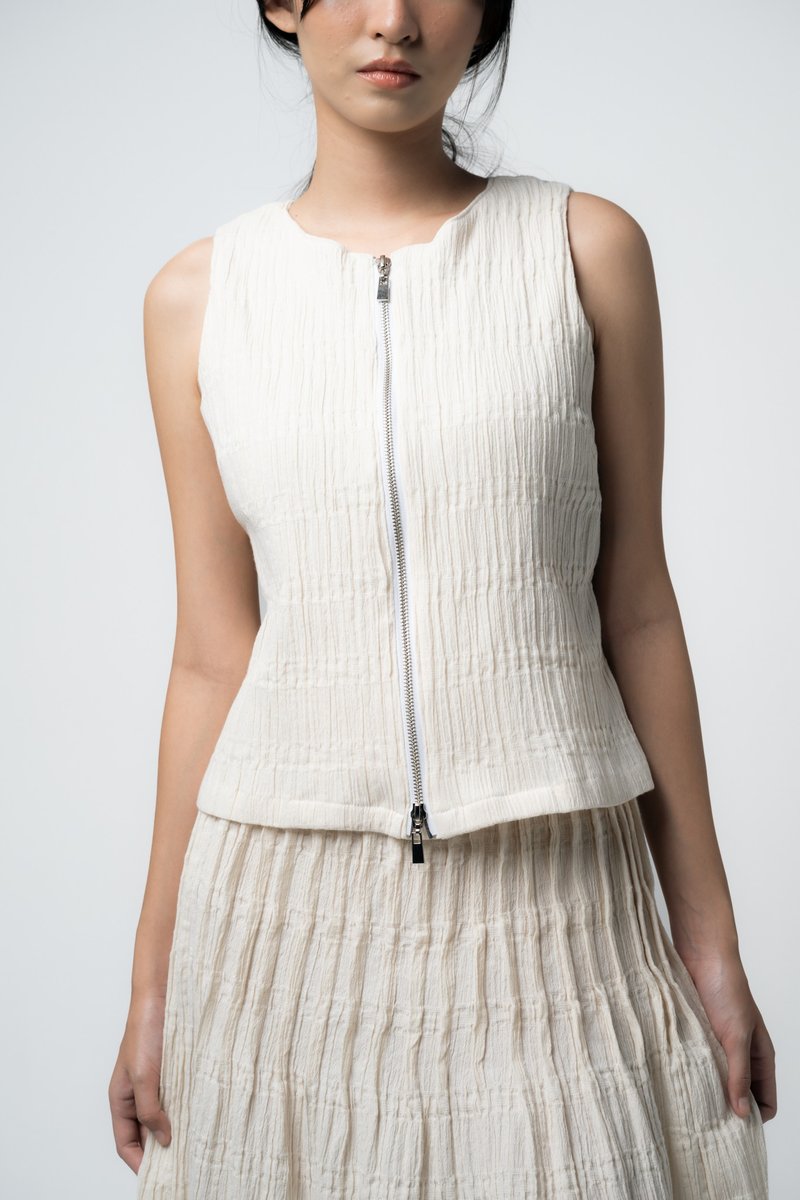 Palit Neptune 上衣 (象牙白) - 女装背心 - 棉．麻 