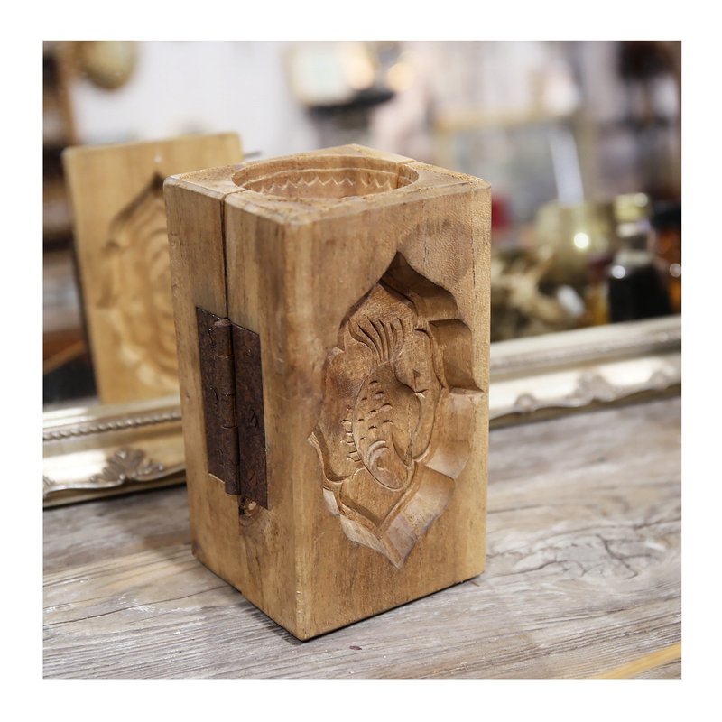 老件.70's-80's手工雕刻老粿模.木制粿模.木头饼模.老印模 - 其他 - 木头 