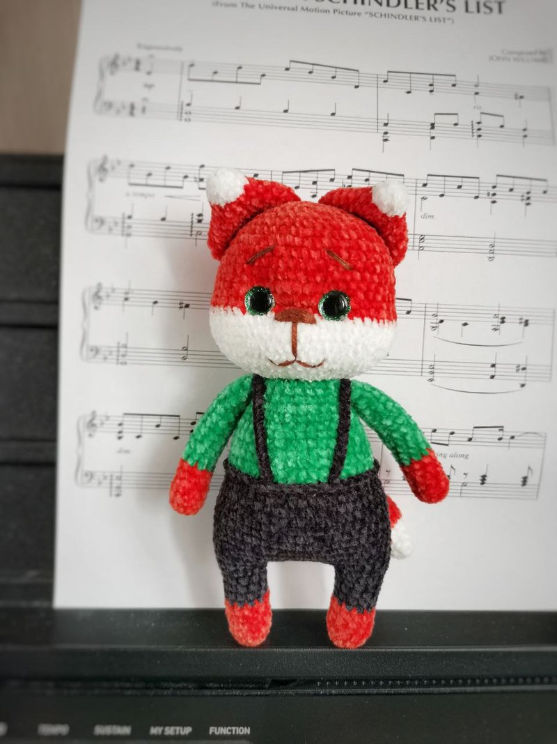 Little fox toy, soft doll Fox cub, plush fox - 玩偶/公仔 - 其他人造纤维 红色