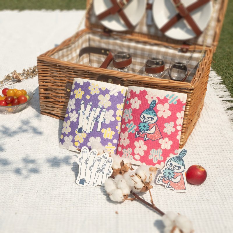 【Pinkoi x Moomin x SOU・SOU】植物纤维抹布海绵套装 小美 树精 - 毛巾浴巾 - 环保材料 白色