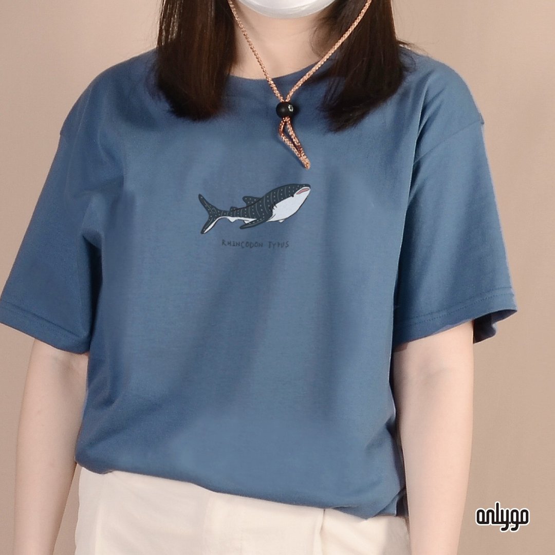 生态主题 T-shirt 濒临绝种动物衣服 / 鲸鲨 - 女装 T 恤 - 棉 