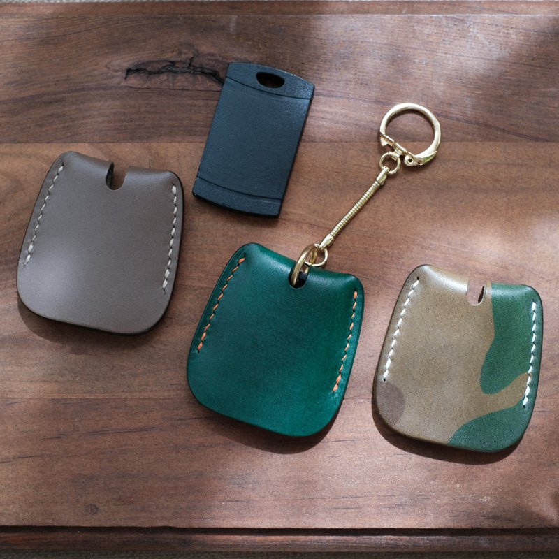 【寓吉】电梯磁扣/磁扣套/大楼磁扣/感应扣皮套/真皮手作/方形款 - 钥匙链/钥匙包 - 真皮 多色