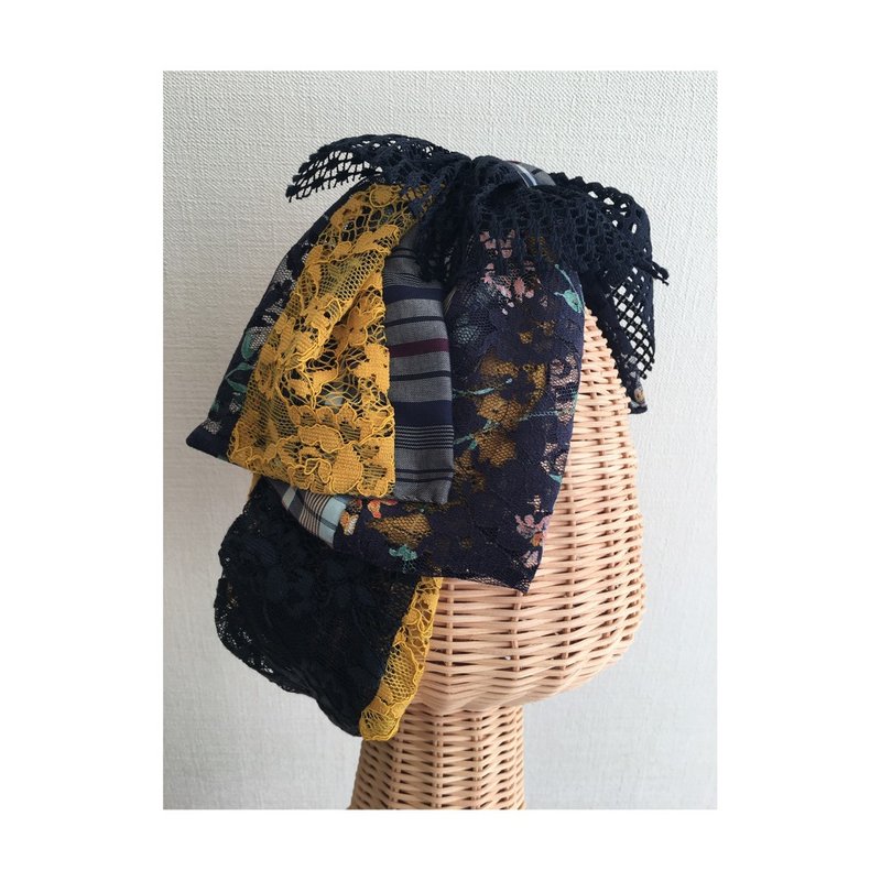 Mix colors/Navy - 发带/发箍 - 尼龙 蓝色