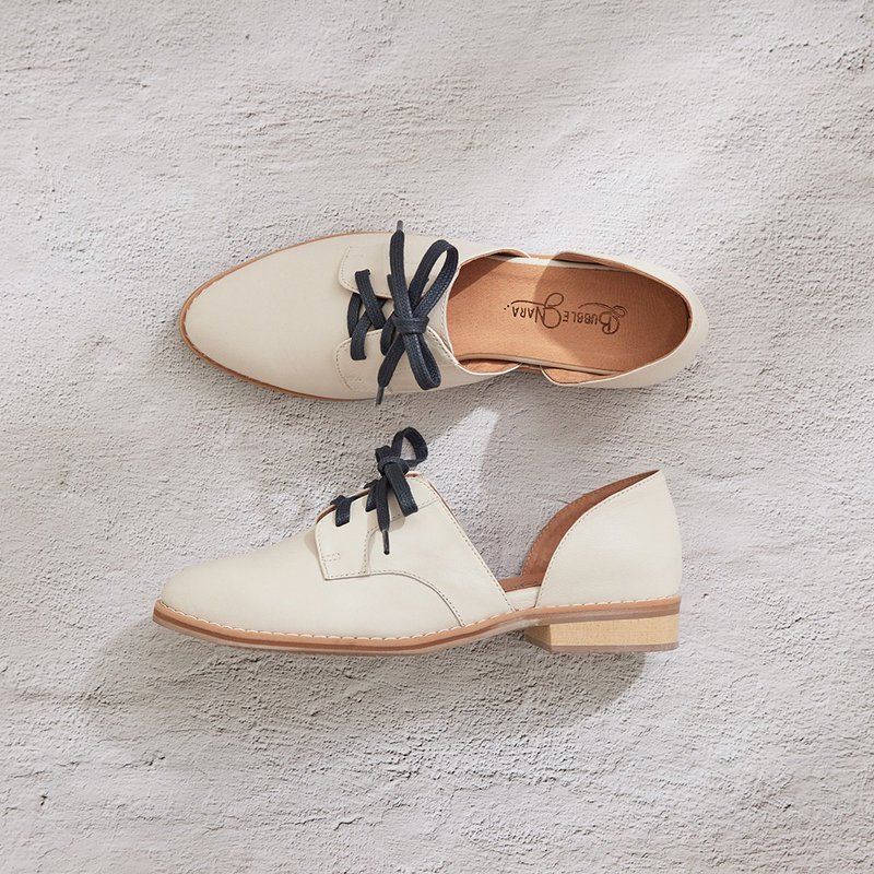 英国女孩镂空休闲鞋-法兰白 - 其他女款皮鞋 - 真皮 白色