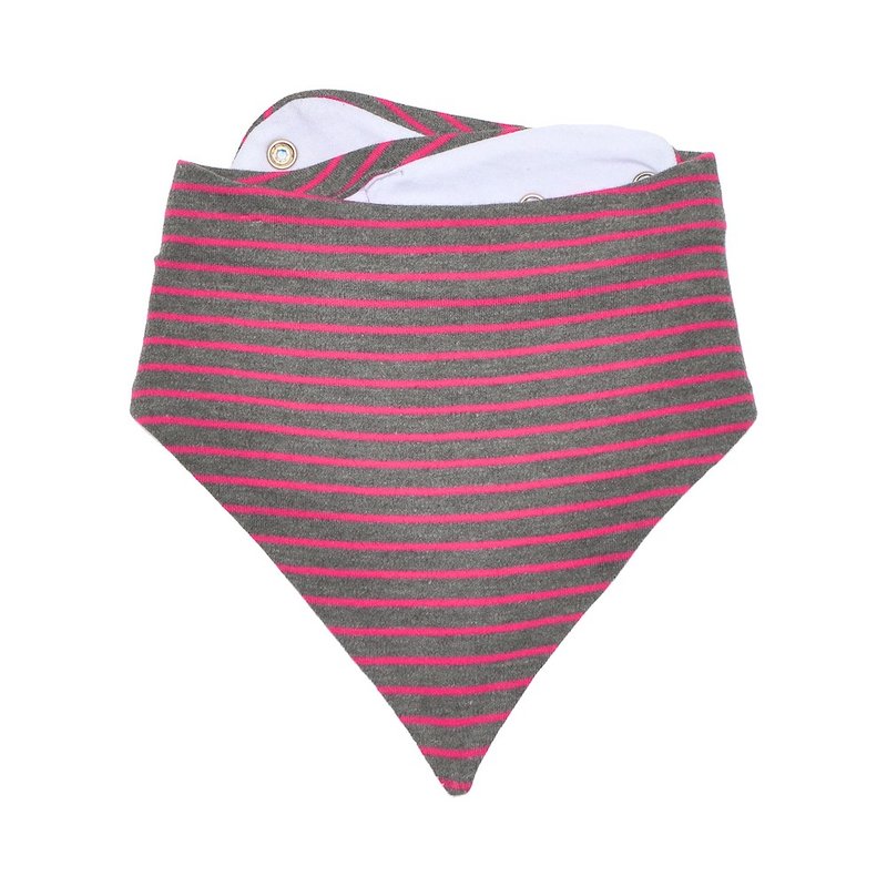 北欧童装瑞典有机棉婴儿幼儿口水巾 灰/桃红 - 围嘴/口水巾 - 棉．麻 红色