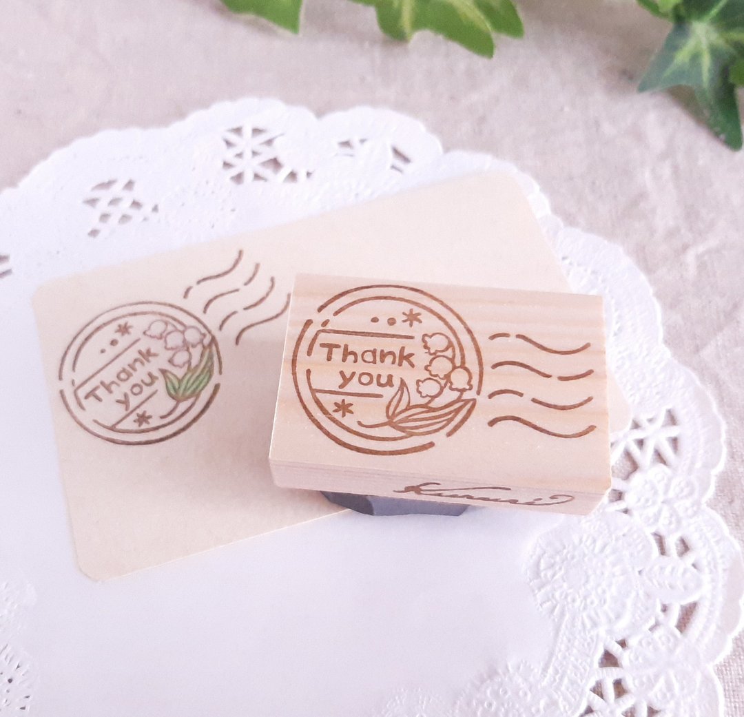 Lily of the valley postmark stamp - 印章/印台 - 橡胶 透明