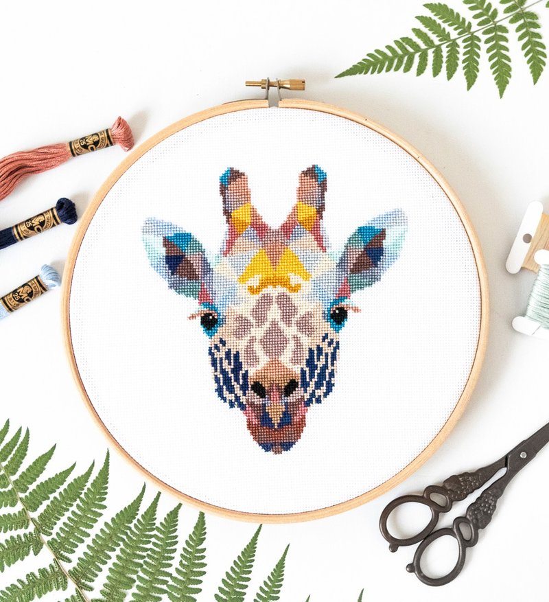 Giraffe Cross Stitch PDF Pattern 十字繡 - 编织/刺绣/羊毛毡/裁缝 - 其他材质 