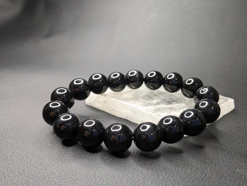 黑玛瑙 Agate 12mm 手串 手链 天然水晶 水晶手链 - 手链/手环 - 玉石 