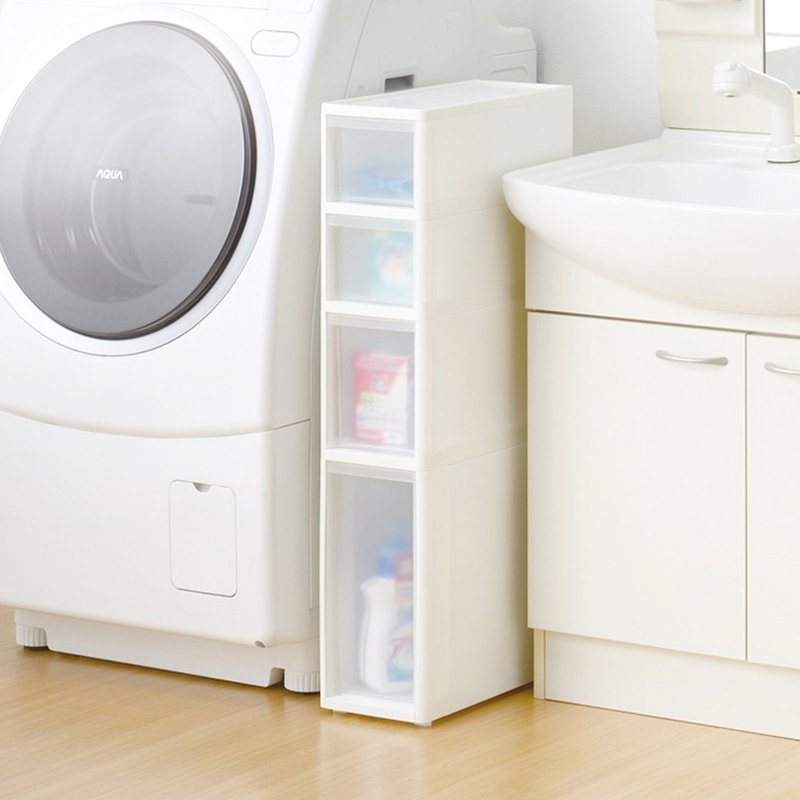 日本JEJ 日本制 移动式抽屉隙缝柜-18CM宽 - 收纳用品 - 塑料 白色