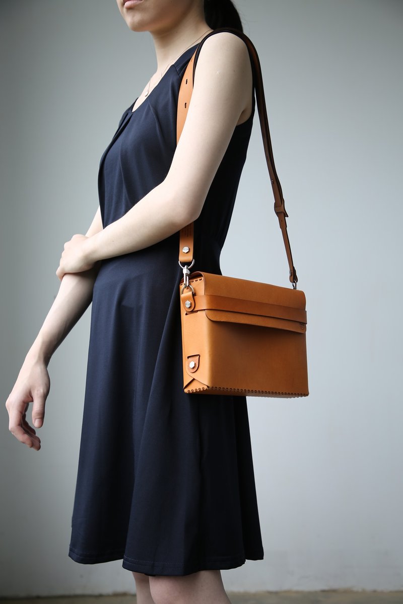 PlayBloc 折折立方包  _大 蜂蜜色 - 侧背包/斜挎包 - 真皮 